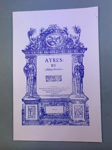 Ayers By Alfonso Ferrabosco 1609 - Alfonso Ferrabosco, David Greer Lute - Picture 1 of 2