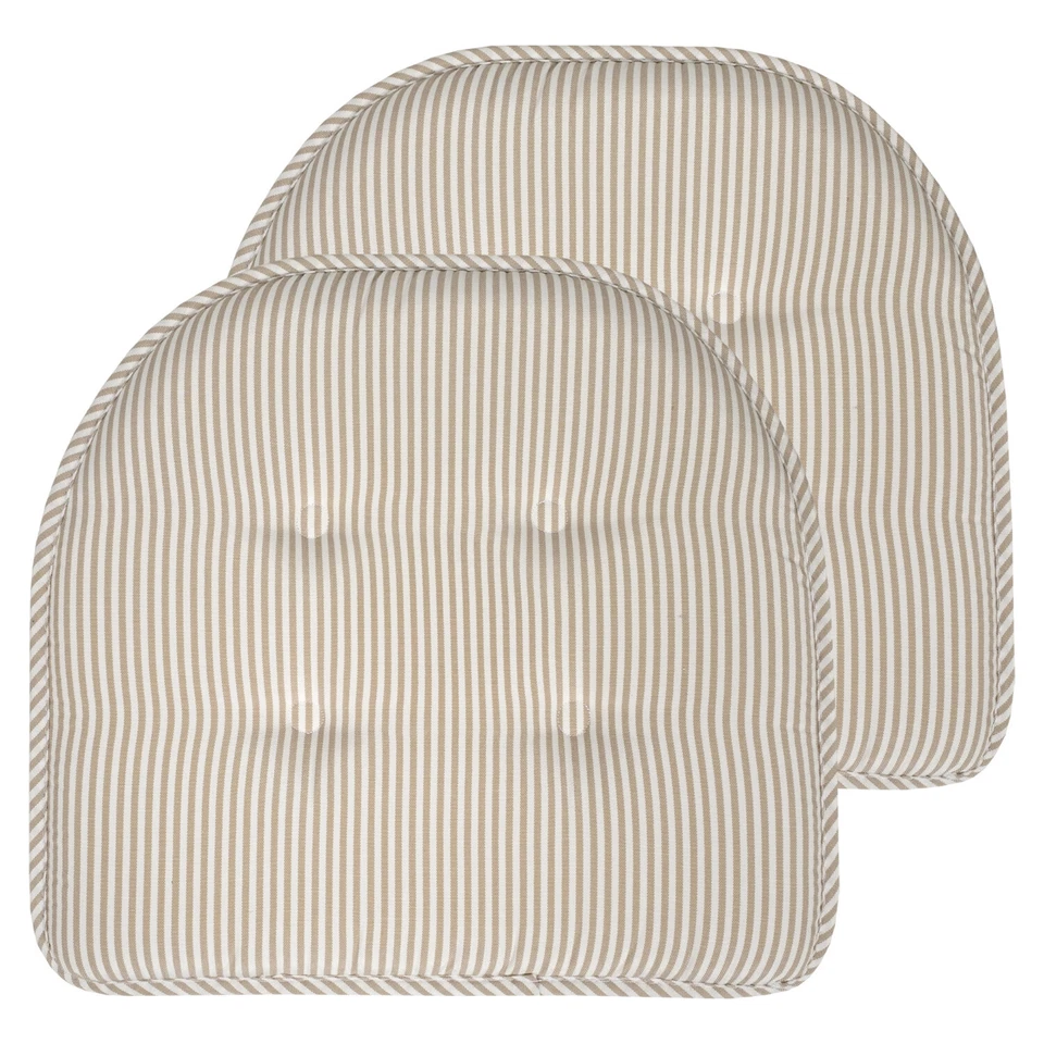 Pinstripe U Shaped Memory Foam Chair Pad 2, 4, 6 or 12 Pack - Image 1 of 1