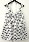 FAT FACE. IVORY/BLACK BUTTERFLY PRINT LINE COTTON TUNIC TOP. SIZE 10