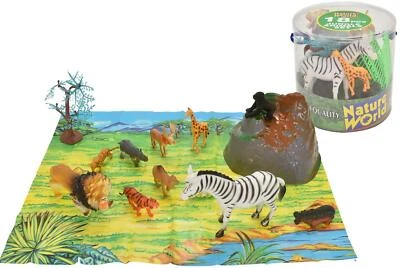 Large Tub of Plastic Wild Animals Set Toy Xmas Kids Gift - Image 1 of 4