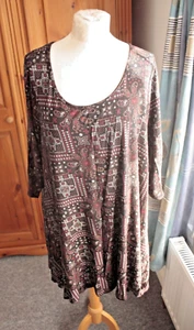 ladies Wallis long tunic top black and brown. size 20 - Picture 1 of 5