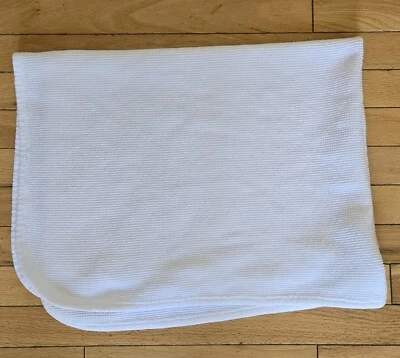 JE Morgan Vintage Thermal Waffle Baby Blanket White  Security Receiving  - Изображение 1 из 4