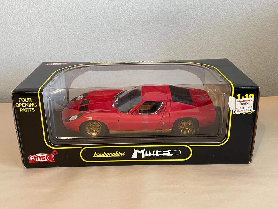 LAMBORGHINI MIURA ANSON  1:18 SCALE Red Die-Cast NEW - Image 1 of 4