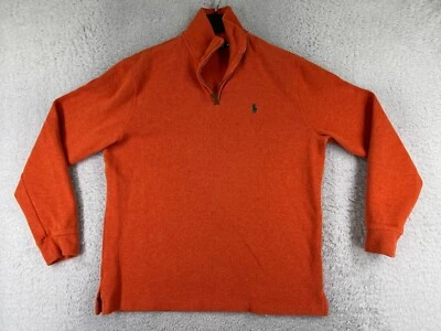 Suéter Polo Ralph Lauren DE COLECCIÓN Adulto Mediano Naranja 1/4 Cremallera Cuello Simulado LEER Foto 1 de 4
