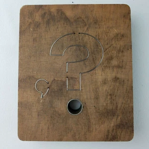 ELLISON Die Cut [QUESTION MARK] Vintage Scrapbook Educational - Wooden Block - Picture 1 of 9