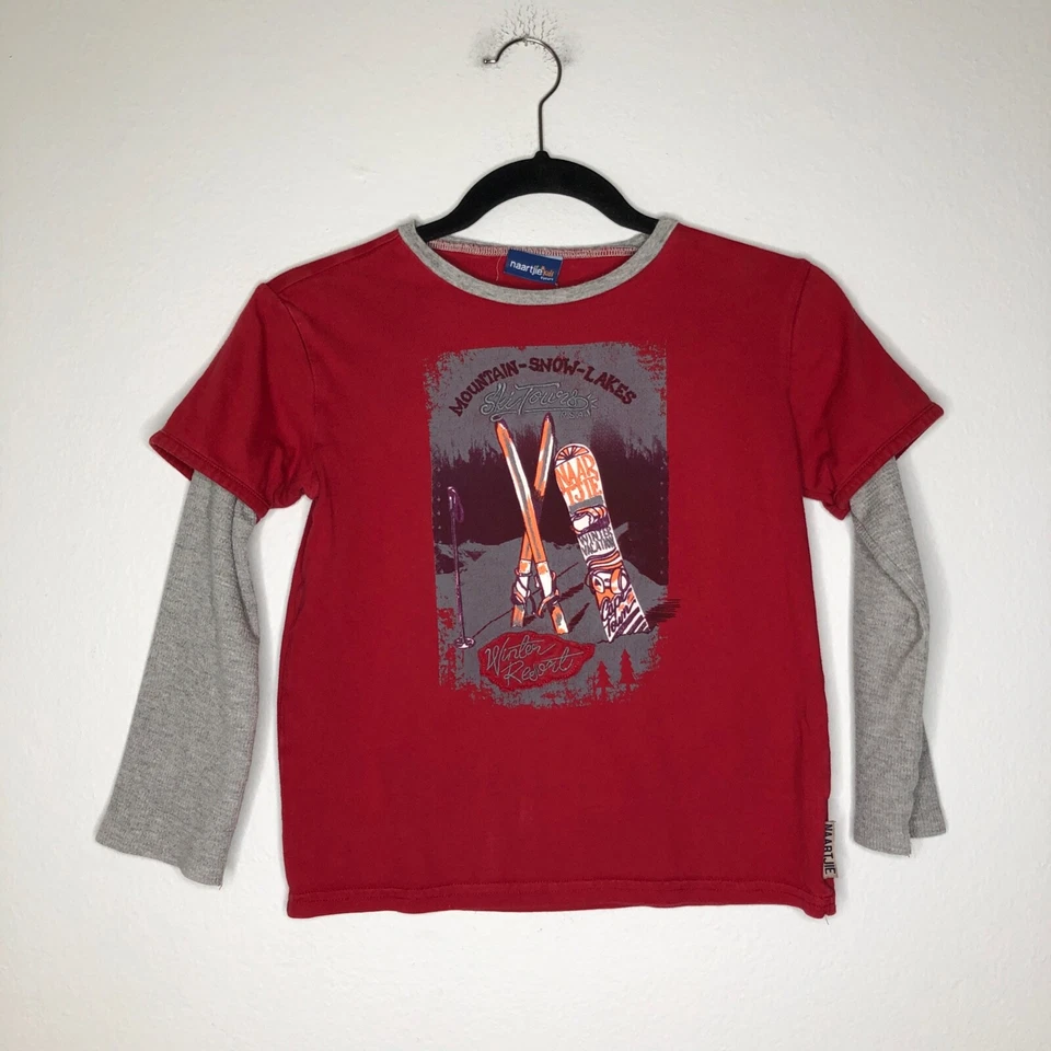 Naartjie Kids длинным рукавом хлопок футболка "Mountain-Snow-Lakes" размер 8 - Изображение 1 из 4