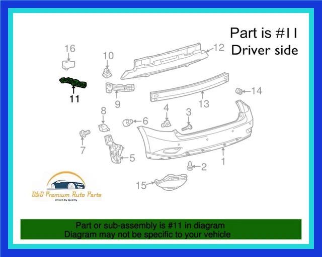 Cubierta de parachoques retenedor lado del conductor superior trasero OEM Lexus 2010-2015 RX350 RX450h Foto 1 de 1