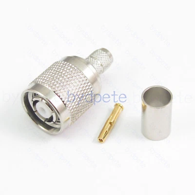 RP-TNC male connector crimp for RF LMR240 Low Loss Coaxial cable 50 ohm straight - Image 1 of 4