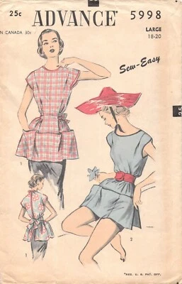 VINTAGE ADVANCE 5998 Apron Poncho Size Large (18-20) - Image 1 of 2