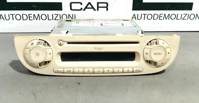 RICAMBIO USATO AUTORADIO RADIO CD MP3 FIAT 500 ANNO 2007 2015 COLORE CREMA - Immagine 1 di 4