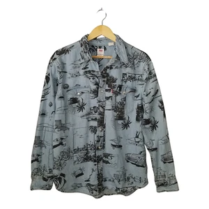 Camisa Levis The Western Ajuste Estándar Denim Perla Hawaiana Estampado Completo LG - Imagen 1 de 10