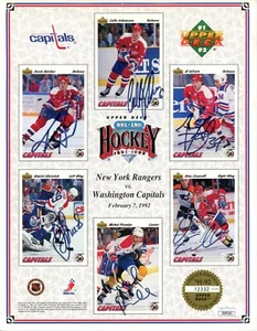 1991-92 Washington Capitals Upper Deck Team Set signiert von 6 JSA 180875 - Bild 1 von 2