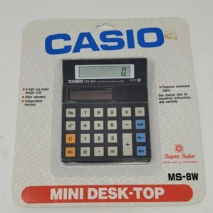 Casio MS-8W Solar Electronic Calculator Mini-Desktop Sealed New In Box - Picture 1 of 2