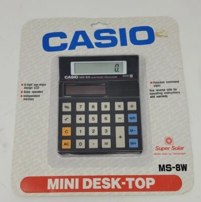 Casio MS-8W Solar Electronic Calculator Mini-Desktop Sealed New In Box - Image 1 of 2