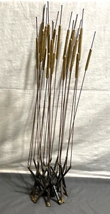 Artist ROSS BURTHWICK Brutalist NAIL metal Abstract ART SCULPTURE Cattails 21" - Picture 1 of 9