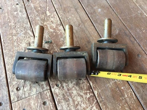 ANTIQUE SOLID BRASS GRAND PIANO CASTER WHEELS - Picture 1 of 4