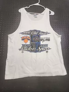 1999 NBA Finals Knicks Vs Spurs Sleeveless Tshirt Mens XL - Picture 1 of 5