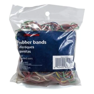 Officemate Assorted Size and Color Rubber Bands 4 oz 82025 0.05 x 5.75 x 1.75... - Picture 1 of 8