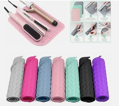 PREMIUM HEAT RESISTANT SILICONE MAT/POUCH FOR HAIR STRAIGHTENERS & CURLING IRONS - Image 1 of 4