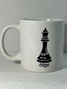 Queen & Knight Pawn Schwarz & Weiß Keramik Kaffeetasse Becher Schach Spielfigur - Bild 1 von 6