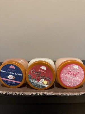 Lot of 3 Tree Hut Shea Sugar Scrub, 5.5 Oz Each Pink Champagne Colada Moroccan - Image 1 of 4