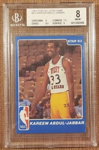 Tarjeta de baloncesto 1983 Star All-Star #XX Kareem Abdul-Jabbar Lakers BGS 8 casi nueva/como nueva - Imagen 1 de 3
