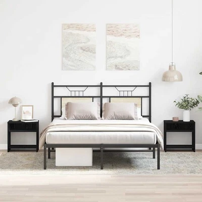 Tables de Chevet Armoire de Lit Chambre 2pcs Gris Béton Bois d’Ingénierie vidaXL - Photo 1/4