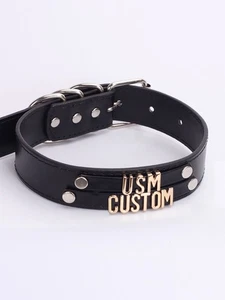 OWNED Chocker 30MM Choker Necklace BDSM Gift DIY Custom Collar Pu Leather N1 - Picture 1 of 25