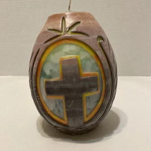 Vintage cross see-through candle handmade - Picture 1 of 11