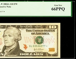 2004 A $10 Dollar Star Note Federal Reserve San Francisco PCGS 66 PPQ 03536077* - Picture 1 of 3