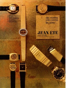 Jean Ete Joillier-Horloger 1975 anuncio impreso de joyería, Rolex, Piaget, anuncio impreso Corum - Imagen 1 de 3