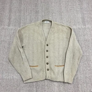 Vintage Puritan Cardigan Mens Medium Green 1960s Button Up Ribbed - Picture 1 of 12