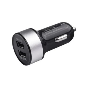 Infinitive 3.4 Amp Dual Port Car Charger (5V=1A/5V=2.4A) Black/Silver [B12] - Picture 1 of 3