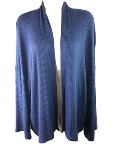 Sunday in Brooklyn Evereve Minnie Waffle Cardigan Top Wrap NEW NWT $68 Blue Sz M - Picture 1 of 10