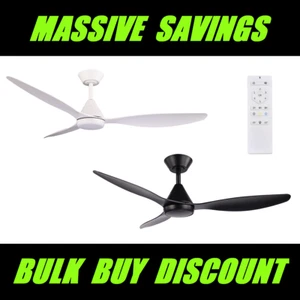 3A ETESIAN 56" DC Ceiling Fan With Remote White Black WiFi - Picture 1 of 8