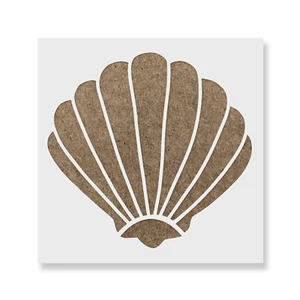 Mermaid Shell Stencil - Durable & Reusable Mylar Stencils - Picture 1 of 5