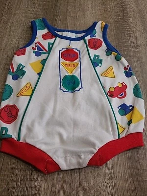 Vintage Boys Romper, Stoplight, Cars, 6/9 Months.  - Image 1 of 4