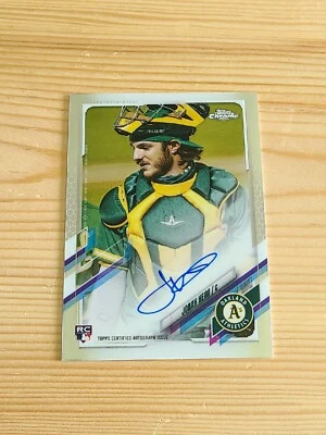 2021 Topps Chrome Jonah Heim Rookie RC Auto Autograph  A's / Texas Rangers AS - Image 1 of 2