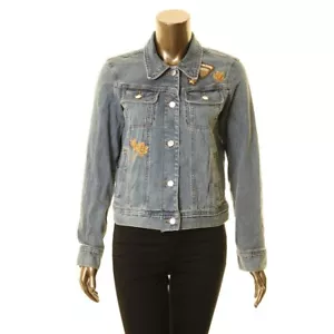 LAUREN RALPH LAUREN NEW Women's Floral Embroidered Denim Jacket Top TEDO - Picture 1 of 2