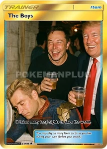 Trump Homelander Musk Non Holo Pokemon Card VMAX EX GX ACG V Star custom - Picture 1 of 4