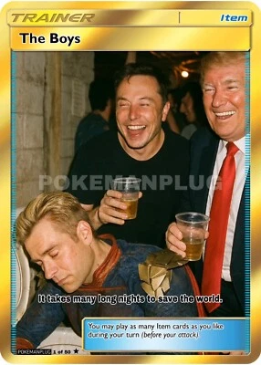 Trump Homelander Musk Non Holo Pokemon Card VMAX EX GX ACG V Star custom - Image 1 of 4