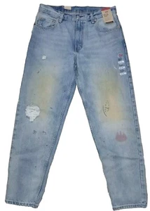 Levi's 550 92' Jeans Mens Size 33x32 Relaxed Taper Denim Distressed Retro Paint - Picture 1 of 10