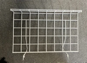 2 Pack Slat Wall White Wire 24 x 15 Shelf with Lip Store Retail Grid Wall HD - Picture 1 of 8