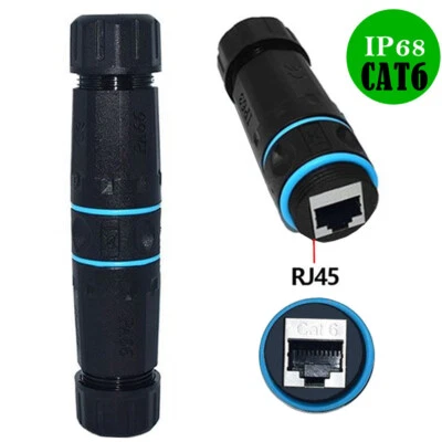 RJ45 Connector IP68 Waterproof Shielded CAT5/5e/6 Ethernet LAN Cable Connector - Image 1 of 4