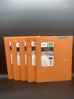5 Mead Plastic 2 Pocket 3 Holed Folder 11 5/8 C  9 1/2 Orange In Color P1