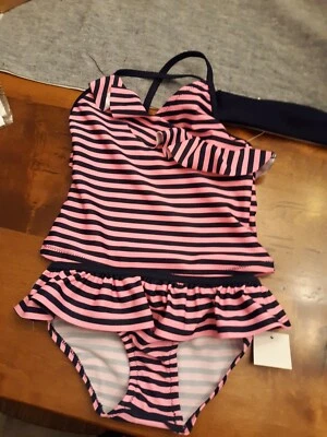 Osh Kosh Talla 4 Niñas Tankini y Diadema Conjunto Azul y Rosa Nuevo Con Etiquetas Traje De Baño Foto 1 de 2