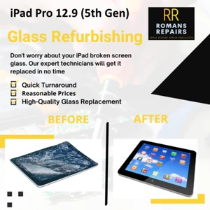 iPad Pro 12.9 Front Glass Replacement Repair Service 1st/2nd/3rd/4th/5th 6th Gen - Picture 1 of 11