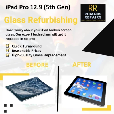 iPad Pro 12.9 Front Glass Replacement Repair Service 1st/2nd/3rd/4th/5th 6th Gen - Image 1 of 4