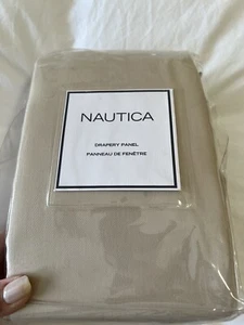 Nautica | Pair Tie Front Cotton Twill Khaki Curtain Drapery Panels 42"x84" NIP - Picture 1 of 6