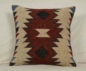Decorative Square Pillows Cases Handwoven Kilim hand loomed Cushion Cover 1132